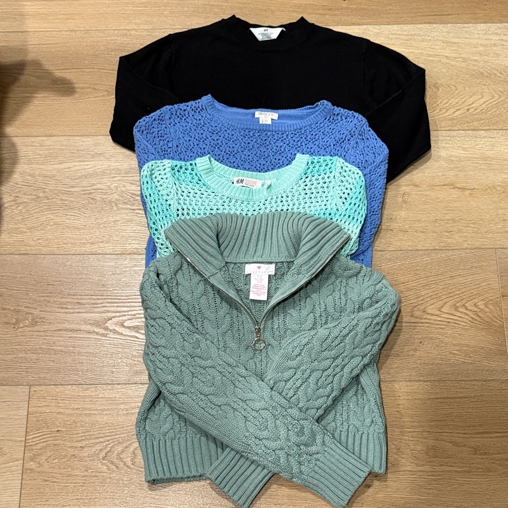 Cozy Kids Sweater Set - Black, Blue, Teal and Green (sizes 8-11)